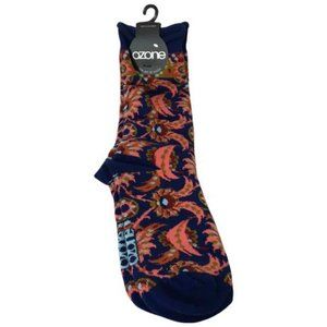 Ozone Design Women's Floral Embroidered Signature Socks Navy Blue Sz OS DM12
